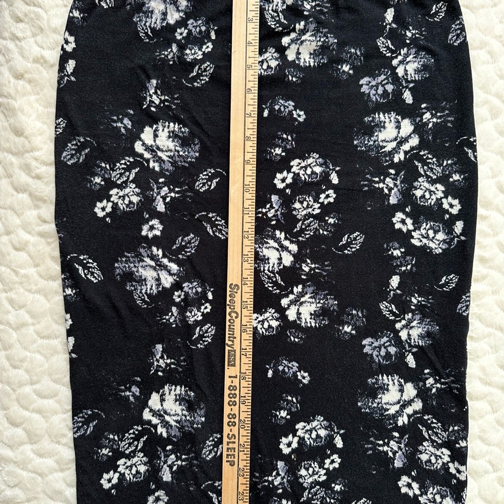 Floral Black Skirt